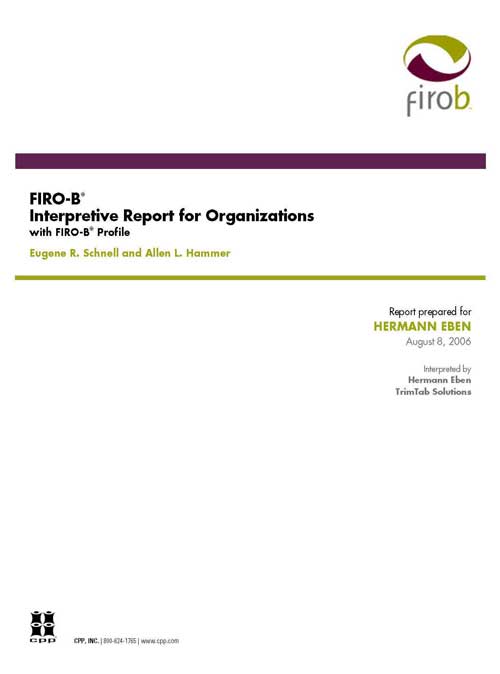 FIRO-B Report Cover